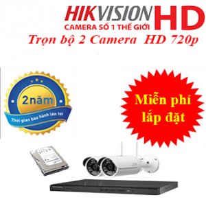 TRỌN BỘ 2 CAMERA HIKVISION HD 1.0MP