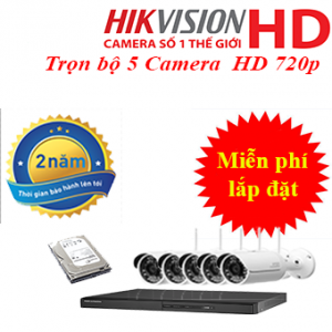 TRỌN BỘ 5 CAMERA HIKVISION HD 1.0MP