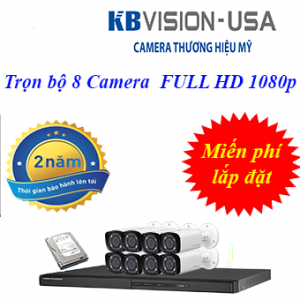 TRỌN BỘ 8 CAMERA KBVISION FULL HD 2.0MP